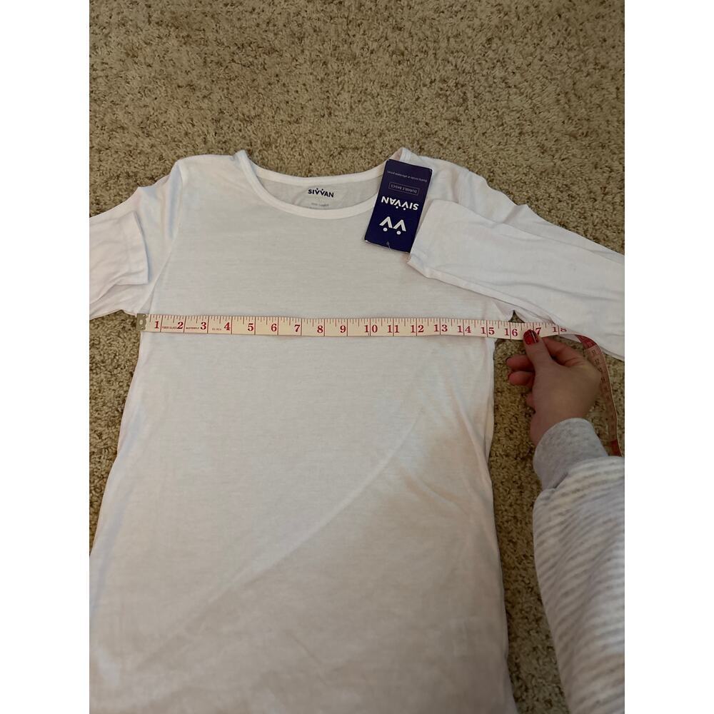 Sivvan Long Sleeved Tshirt Classic Fit White Women's Size S NEW - Picture 6 of 7